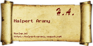 Halpert Arany névjegykártya